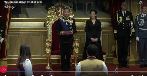 ©Storting fredag den 02. oktober 2026 kl. 13.00 - Åpning av Kong Haakon VIII
